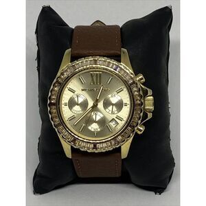 Michael Kors Everest MK5874 Women's Brown Leather Analog Dial Wrist Watch VK459